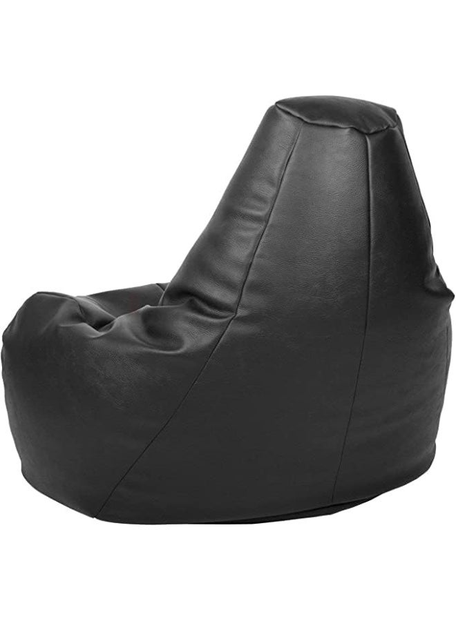 Generic Poppins HOME Bean bag Back Support Pu Leather Large For adult with filling (Black)  - Image 3