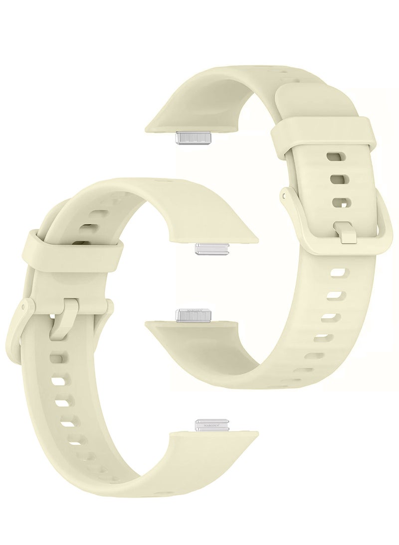 CATANES Wristband for Huawei Watch Fit 3/Fit 4/Fit 4 Pro Bands, Silicone Bracelet Quick Release Arm Band, Replacement Smartwatch Band Quick Release Sport Strap - Cream  - Image 2