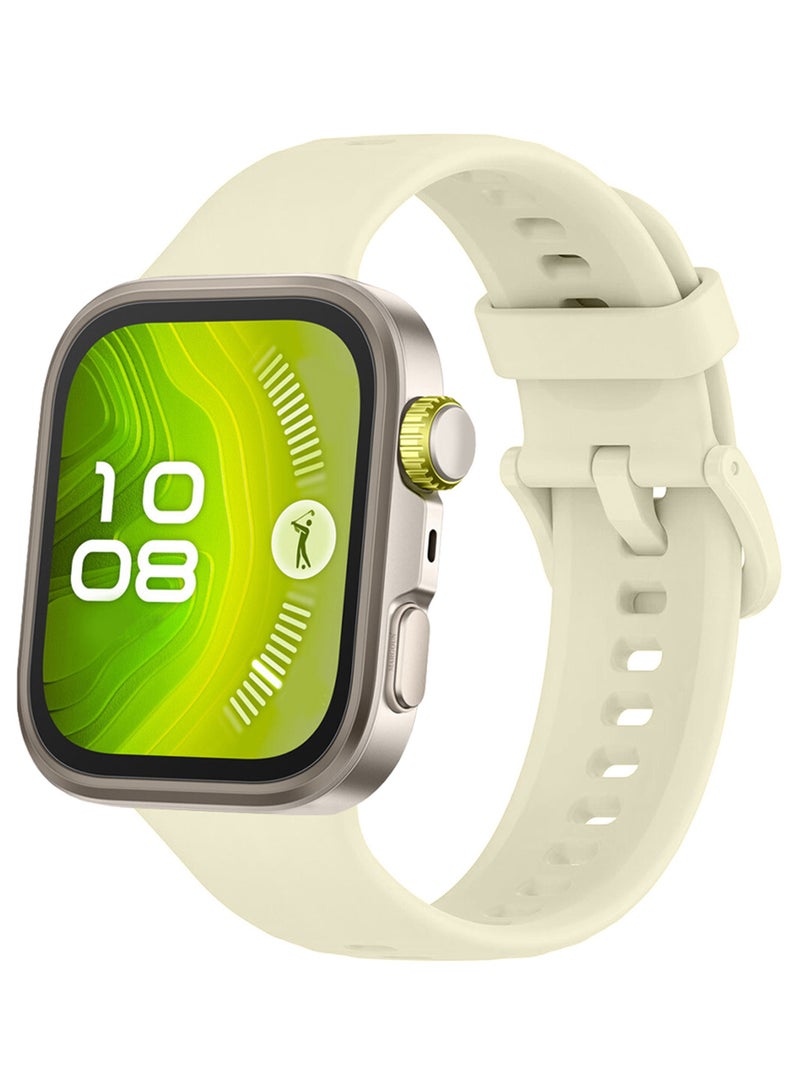 CATANES Wristband for Huawei Watch Fit 3/Fit 4/Fit 4 Pro Bands, Silicone Bracelet Quick Release Arm Band, Replacement Smartwatch Band Quick Release Sport Strap - Cream  - Image 3