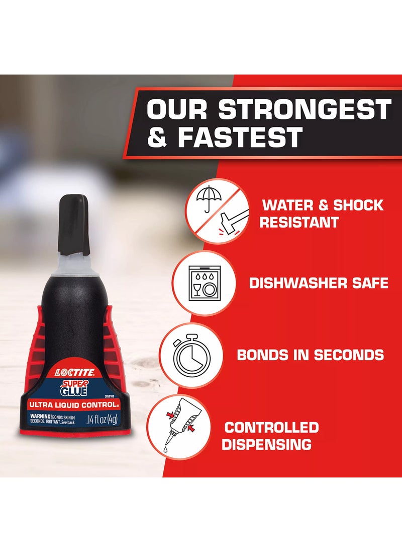 Loctite Loctite Super Glue Ultra Liquid Control, 4 Gram Squeeze Bottle, 6 Pack - Clear Superglue for Plastic, Wood, Metal, Crafts, & Repair, Instant Glue Adhesive, Quick Dry  - Image 4
