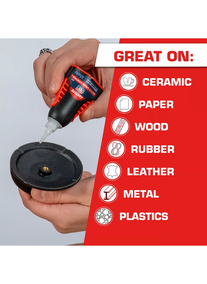 Loctite Loctite Super Glue Ultra Liquid Control, 4 Gram Squeeze Bottle, 6 Pack - Clear Superglue for Plastic, Wood, Metal, Crafts, & Repair, Instant Glue Adhesive, Quick Dry  - Image 3