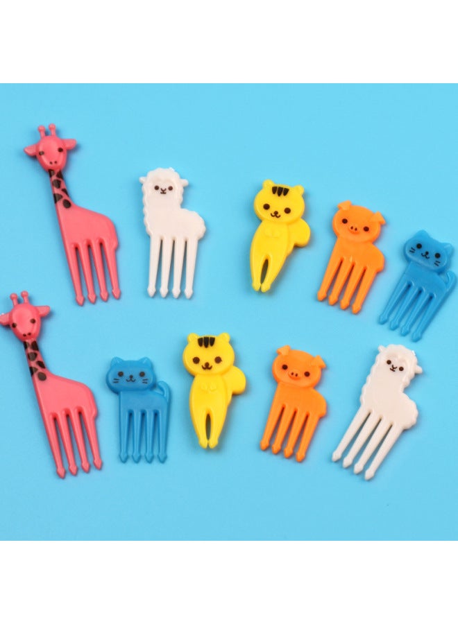 Cross-border Japanese Home Cartoon Creative Fruit Fork Children's Lunch Color Cute Animal Decoration Sign Set-Specifications:Fruit Fork/elephant (OPP Bag)