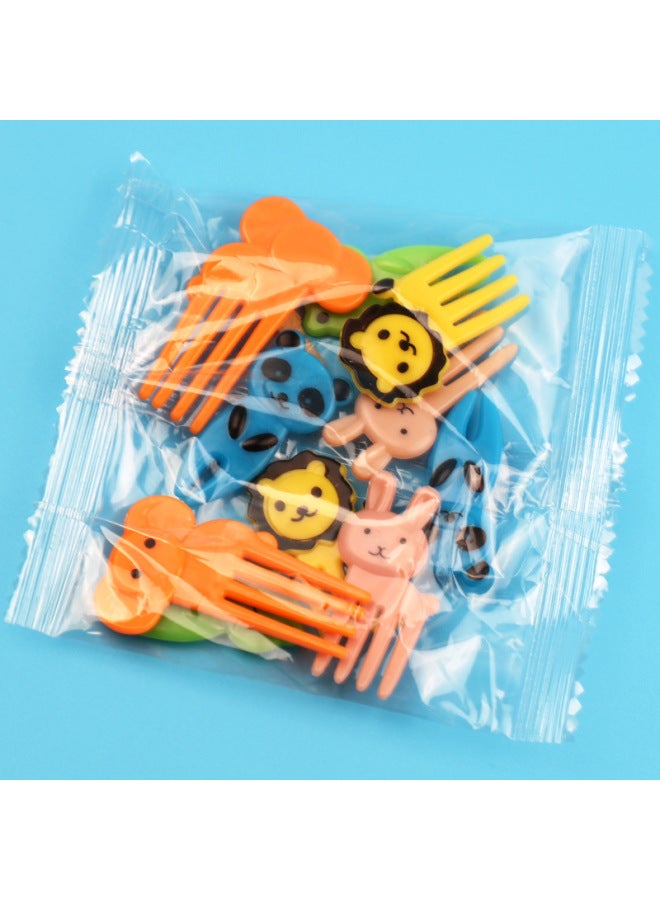 Cross-border Japanese Home Cartoon Creative Fruit Fork Children's Lunch Color Cute Animal Decoration Sign Set-Specifications:Fruit Fork/elephant (OPP Bag)