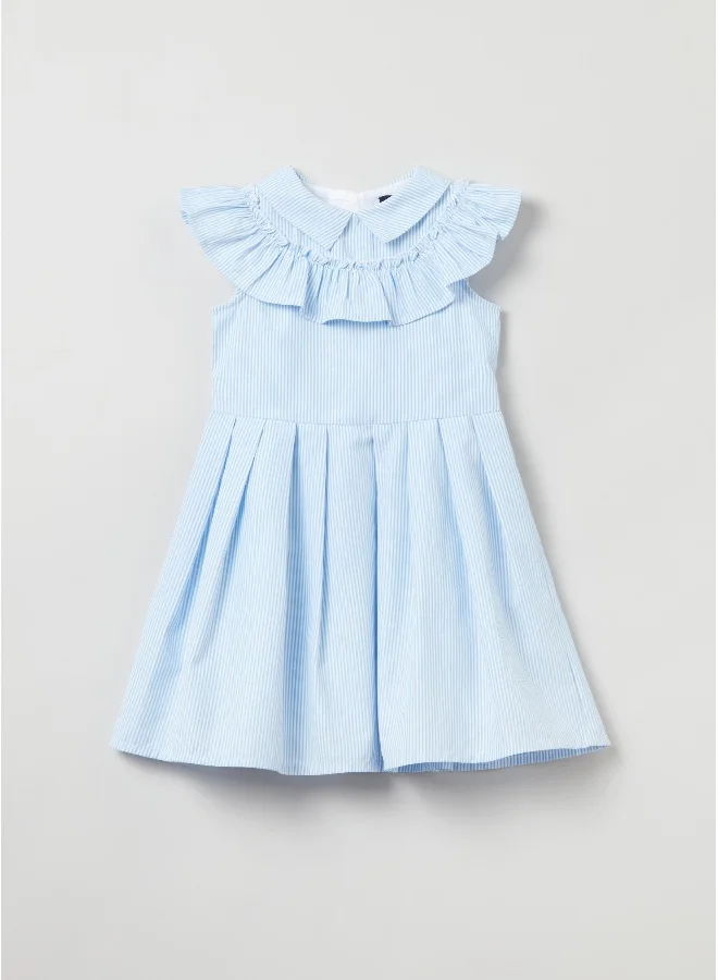 Ovs Striped sleeveless dress with ruffles