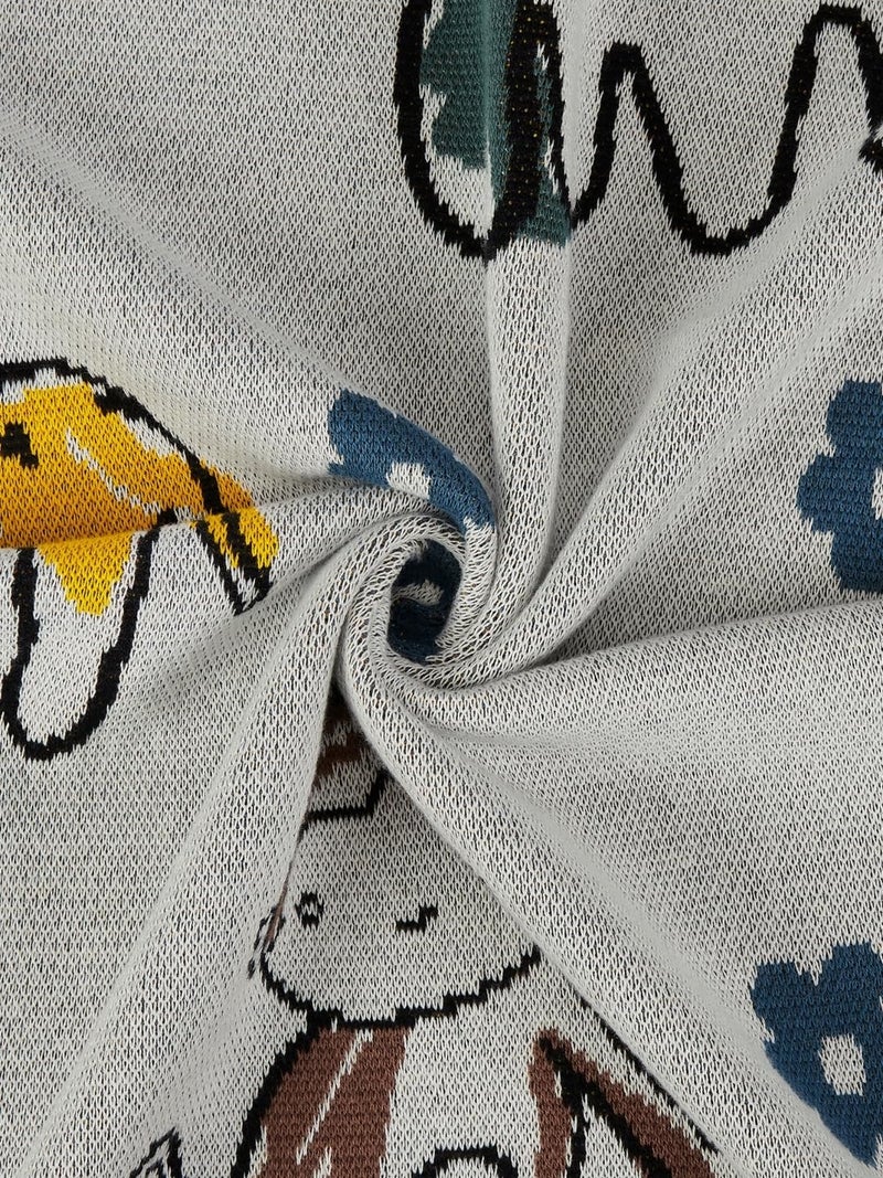 haus & kinder Knitted Baby Blanket, Soft Breathable Baby Blankets Newborn, Premium Baby Blanket for 0-2 Years, Cozy Blankets for Crib, Nursery & Stroller, New Born Baby Essentials | Zoo Cuddle - Image 4