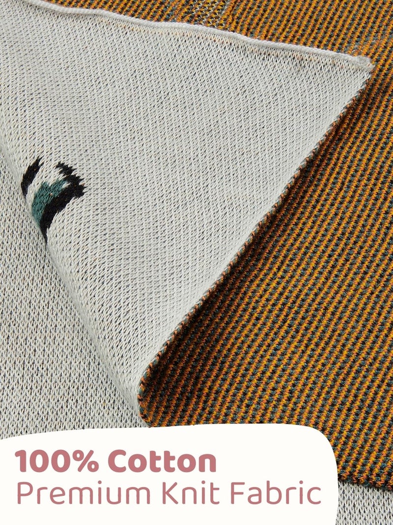 haus & kinder Knitted Baby Blanket, Soft Breathable Baby Blankets Newborn, Premium Baby Blanket for 0-2 Years, Cozy Blankets for Crib, Nursery & Stroller, New Born Baby Essentials | Zoo Cuddle - Image 5