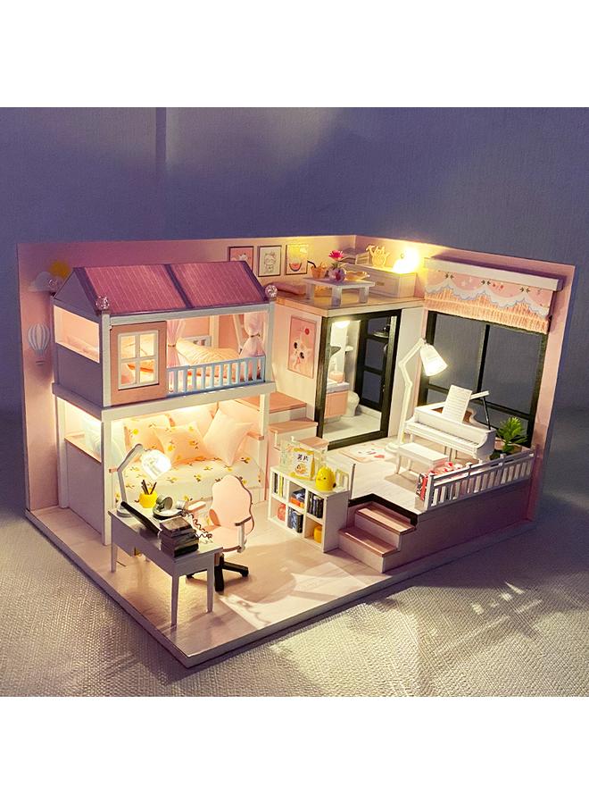 Bluejw Diy Cabin In The United States My Early Summer Handmade Room Lanzhen Assembled Attic Building Toys Tanabata Gift Giving Girls - Image 4