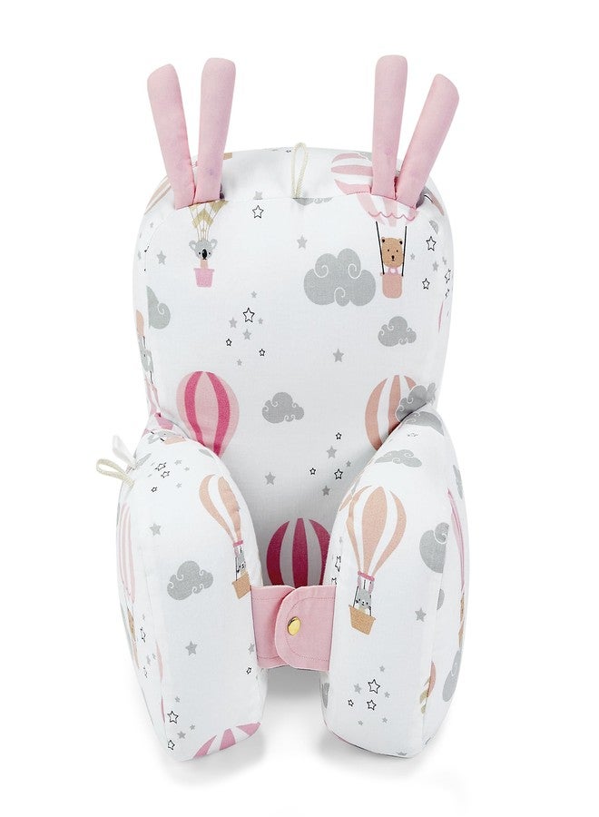 haus & kinder 100% Cotton Poplin Adjustable Pillow Cum Seat for 6 to 9 Months Head Protector for Safety Multi Color Size H 27cm W 25cm Tiny Journeys 1Pc - Image 1