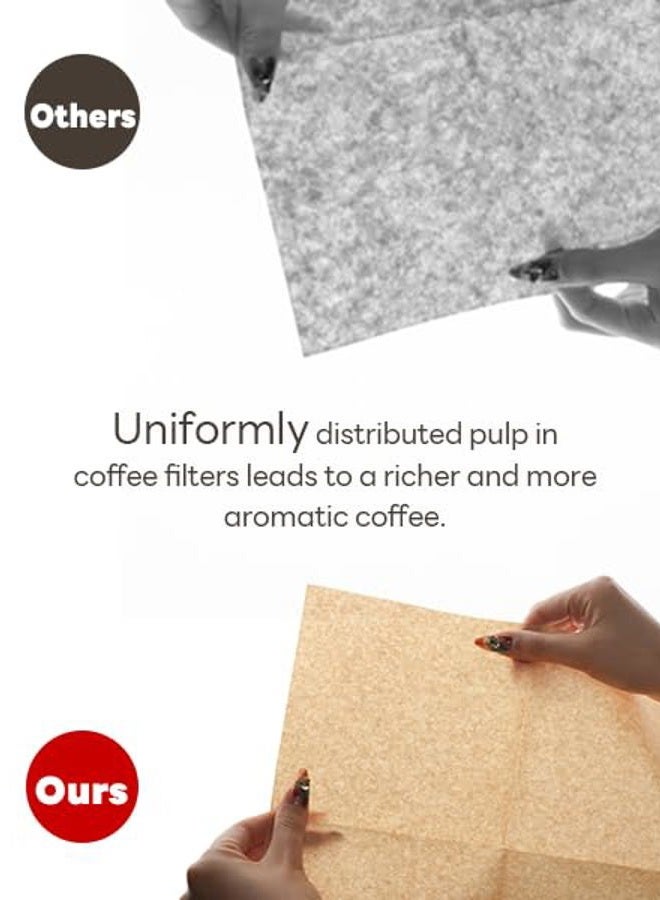 Bake Choice Pre-folded Natural Unbleached Coffee Filters - 50 Pack, Compatible with CHEMEX Pour-Over Coffee Makers - Image 2