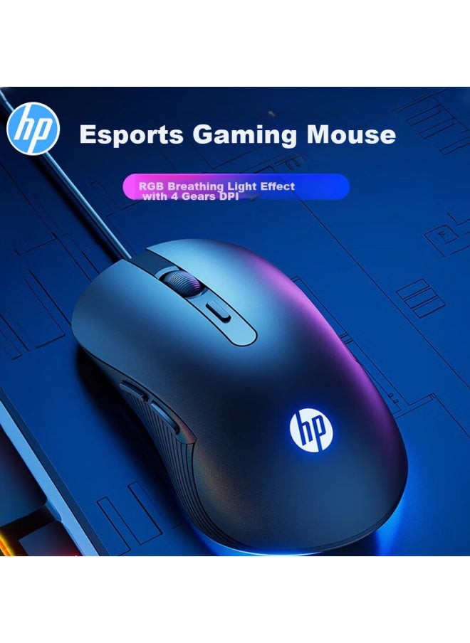 HP Hp Wired Gaming Mouse For E-sports, Laptop And Desktop, For Men And Women, Office Computer, Rgb Lighting Effects, Lol, Pubg, External Device, Cf White, Quiet Operation  - Image 3