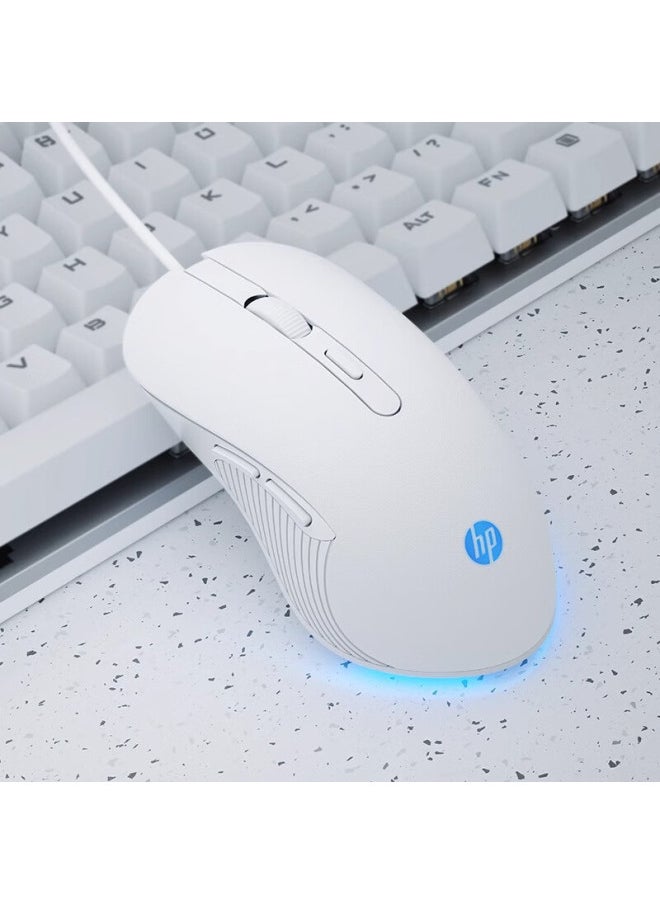 HP Hp Wired Gaming Mouse For E-sports, Laptop And Desktop, For Men And Women, Office Computer, Rgb Lighting Effects, Lol, Pubg, External Device, Cf White, Quiet Operation  - Image 2