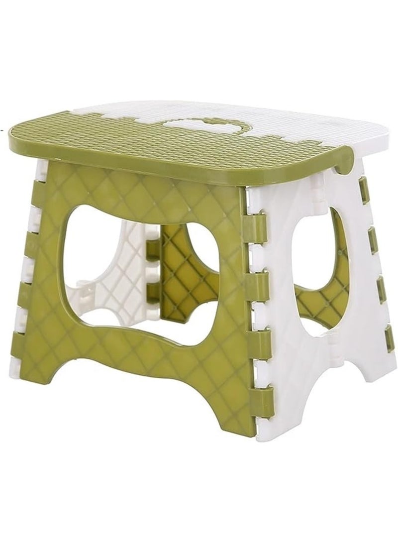 YelaJoy Portable Telescopic Stool, Lightweight Folding Step Stool with 4-Leg Design, Compact Collapsible Seat for Outdoor Camping Beach Fishing (Small, Green) - Image 1