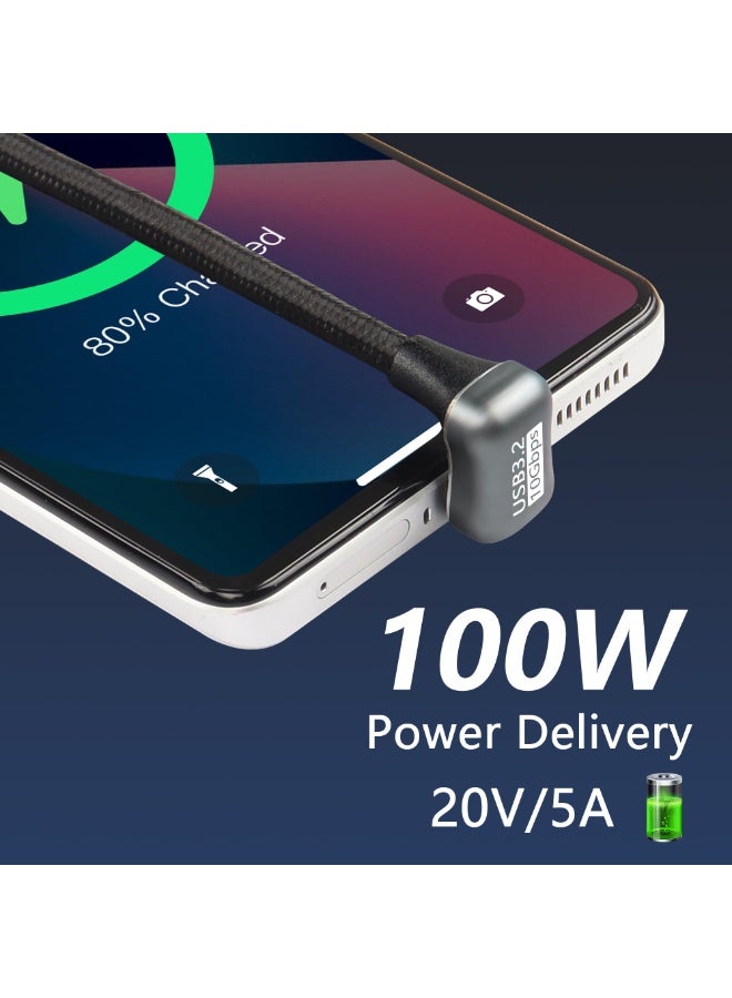 SinLoon USB C to C Cable 100W Opposite U Shape Back Angled Type C Male to Male Extension Cable Data Cord 10Gbps Fast Charging Nylon Braided for C Devices (1.5M/4.9FT) - Image 3