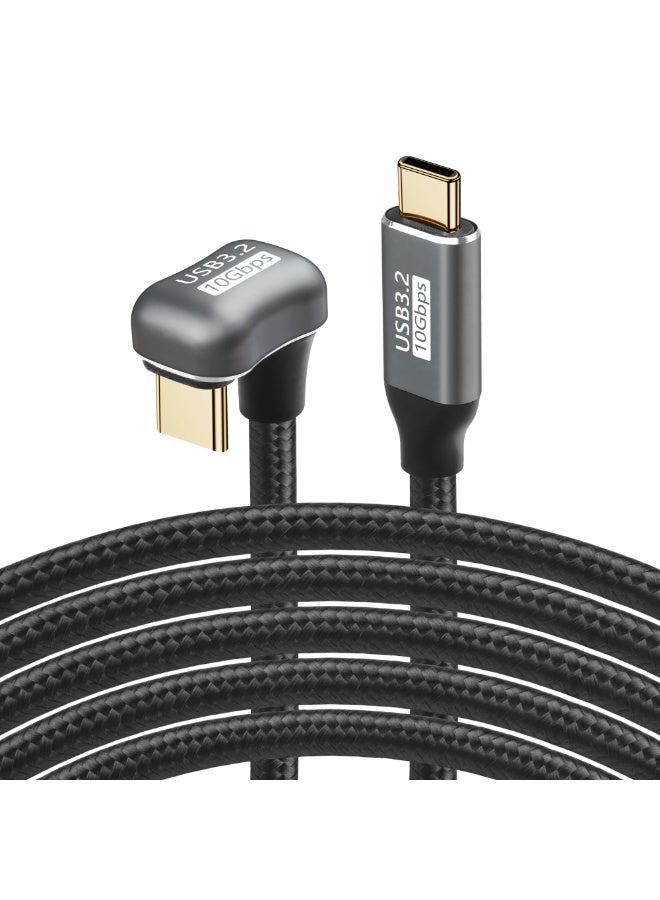 SinLoon USB C to C Cable 100W Opposite U Shape Back Angled Type C Male to Male Extension Cable Data Cord 10Gbps Fast Charging Nylon Braided for C Devices (1.5M/4.9FT) - Image 1