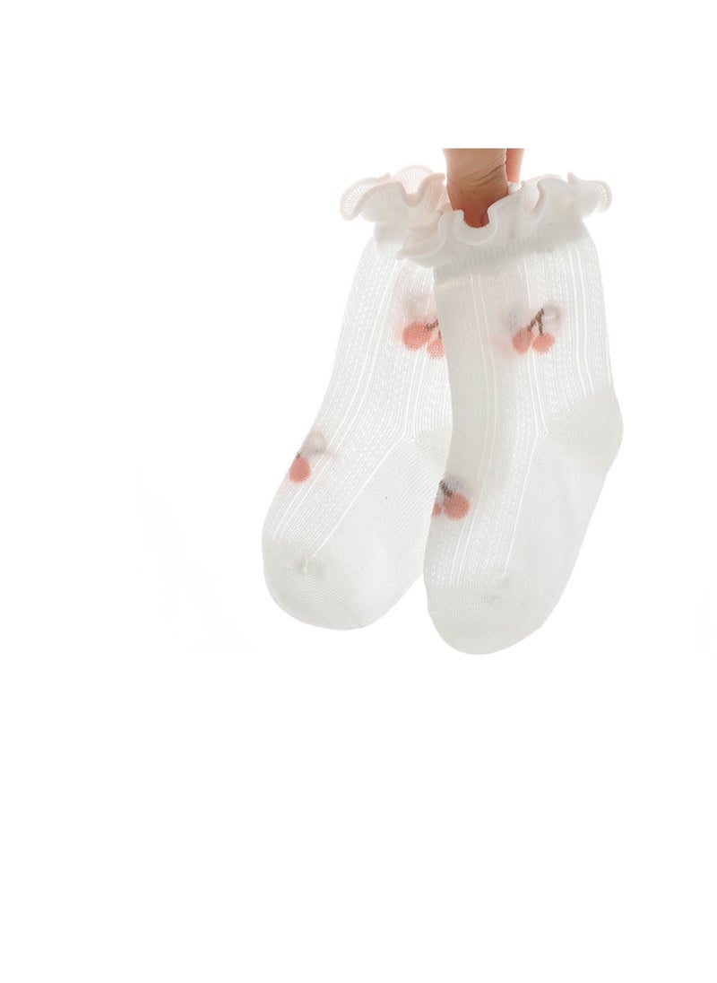 SYOSI - Girls Socks Toddlers Ruffle Socks Frilly Socks for Toddler Girls Cute Summer Cotton Mesh Socks - Image 1