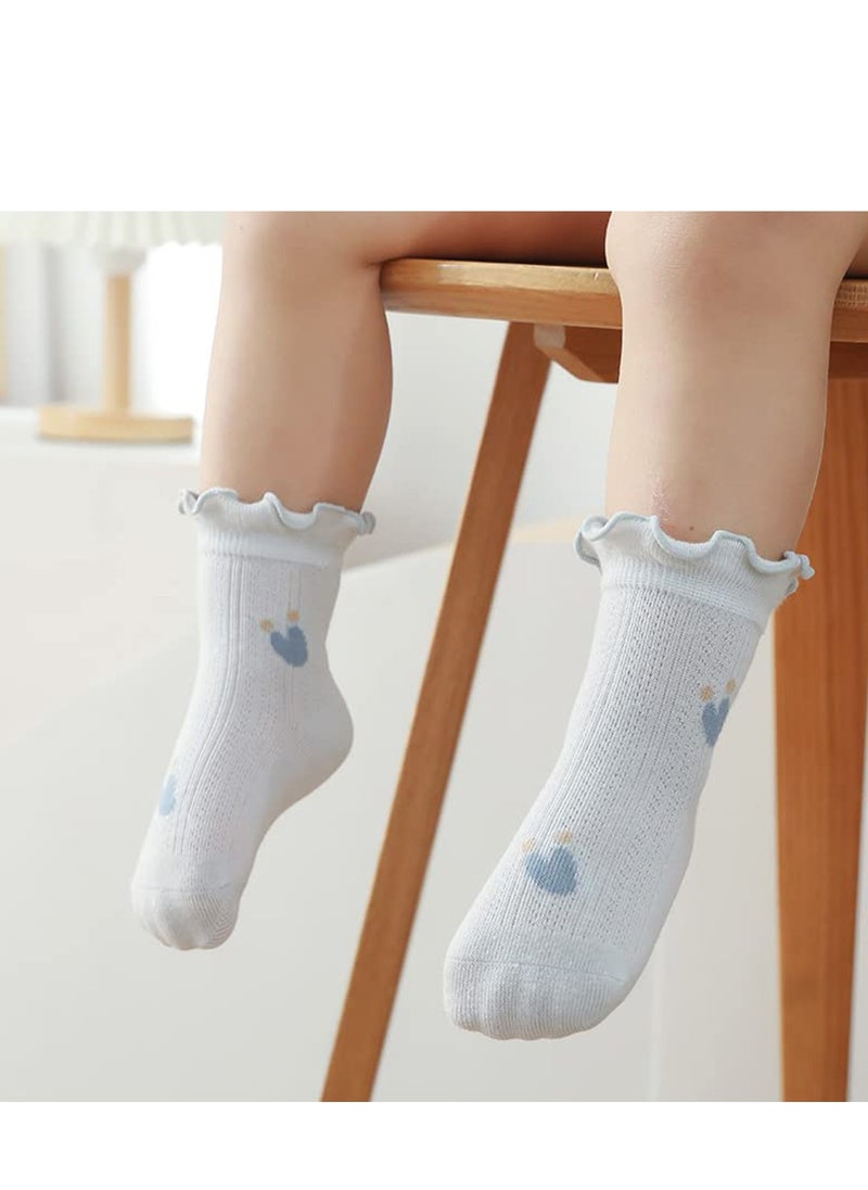 SYOSI - Girls Socks Toddlers Ruffle Socks Frilly Socks for Toddler Girls Cute Summer Cotton Mesh Socks - Image 1