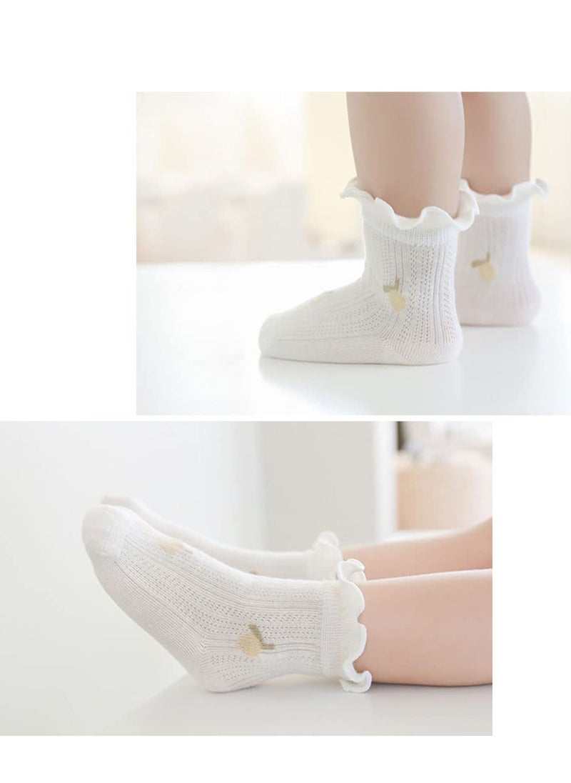 SYOSI - Girls Socks Toddlers Ruffle Socks Frilly Socks for Toddler Girls Cute Summer Cotton Mesh Socks - Image 1