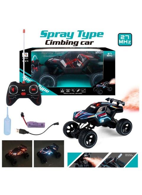 Children's Eight-channel Electric Remote Control Light Emitting Water Bomb 360 ° Rotating Sound Effect Tank Toy Electric Charging-Color:1:14 Five-way Pvc Climbing Spray Remote Control Car (with Cool Lights, Spray, Battery Included)-Scale:A Single Style Must Be Shipped In Multiples Of 30 Boxes