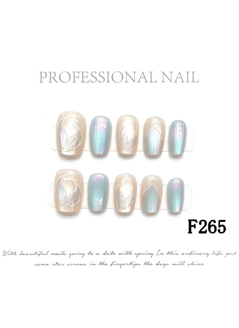 Binzo Beauty - Binzo Beauty Handmade Press On Nails, 10pcs, Nails Art , Acrylic Nails, False Nails, Luxury Collection, Luxury Nails Arts, New Accessories， Wedding Nails，Party Nails. - Image 1