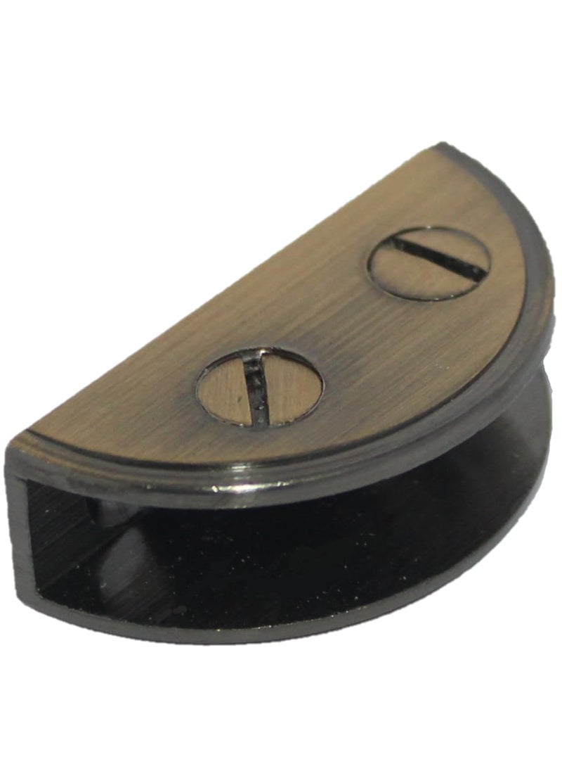 RISEOM RiseOm Brass D BracketD Clamp Bracket for Glass pack of 4 Antique12 mm  - Image 1