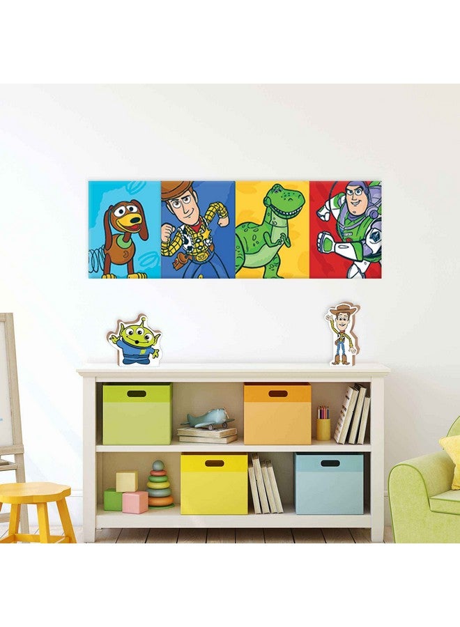 Open Road Brands Disney Pixar Toy Story Line Up Gallery Wrapped Canvas Wall Decor - Large Toy Story Painting Featuring Slinky, Woody, Rex and Buzz - Image 5
