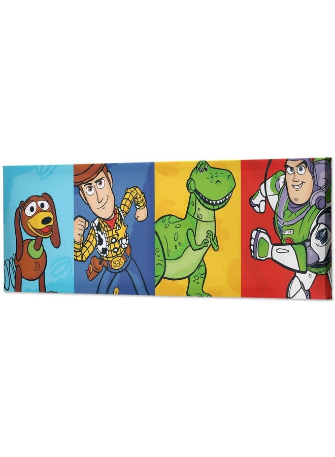 Open Road Brands Disney Pixar Toy Story Line Up Gallery Wrapped Canvas Wall Decor - Large Toy Story Painting Featuring Slinky, Woody, Rex and Buzz - Image 2