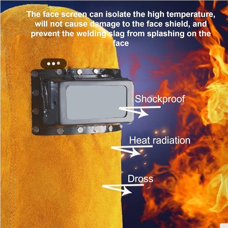 KUIDAMOS خوذة لحام مظلمة من KUIDAMOS مع عدسة خوذة لحام قابلة للتنفس مع غطاء قابل للفتح قناع لحام جلدي امتصاص العرق مريحة - Image 2