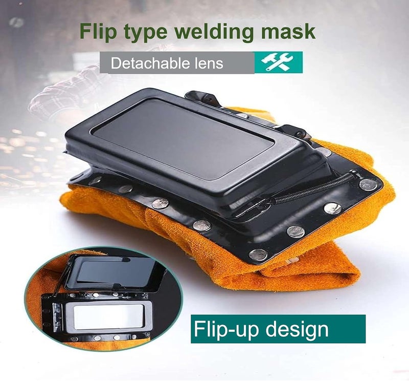 KUIDAMOS خوذة لحام مظلمة من KUIDAMOS مع عدسة خوذة لحام قابلة للتنفس مع غطاء قابل للفتح قناع لحام جلدي امتصاص العرق مريحة - Image 3