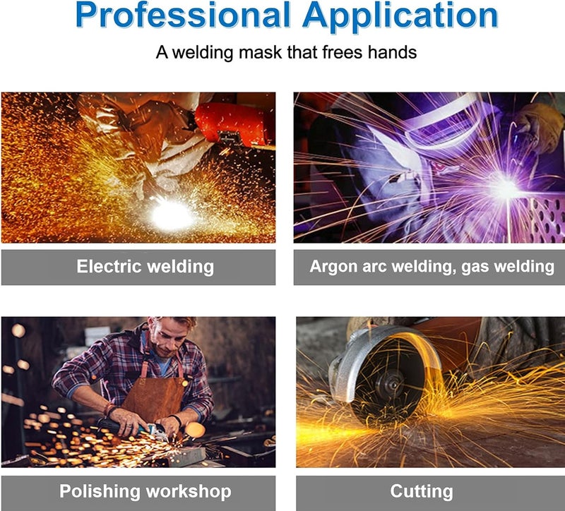 KUIDAMOS خوذة لحام مظلمة من KUIDAMOS مع عدسة خوذة لحام قابلة للتنفس مع غطاء قابل للفتح قناع لحام جلدي امتصاص العرق مريحة - Image 4