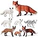 SIENON 8Pcs Fox Toy Figures Set Miniature Arctic and Red Foxes Family Forest Woodland Animals Figurines Toys for Kids Educational Winter Diorama Christmas Birthday Party Gift Cake Decorations - Image 2
