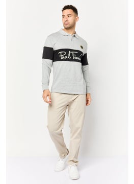 Paul Frank Men Regular Fit Long Sleeve Brand Logo Polo Shirt, Multicolor  - Image 2