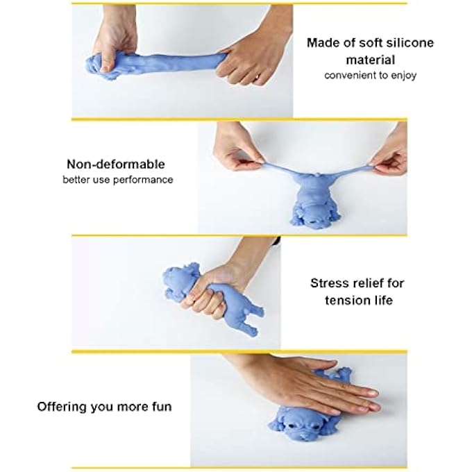 OUNA S-quishy Stress Balls Toy Anti-Stress Squeezing Balls Cute Dog Design Slow Rebound P-inch Toys for Girls Boys Kids Home Party Decoration Present Gift - Image 4