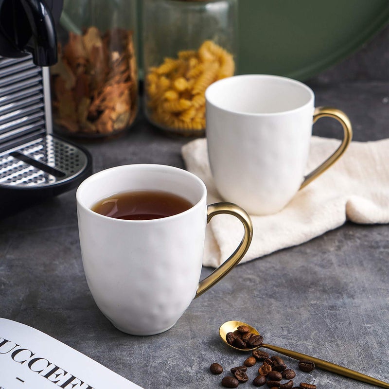 Stone Lain Modern Poreclain 16 Piece Dinnerware Set, Plates and Bowls Set, Dish set for 4, White And Golden Rim - Image 5