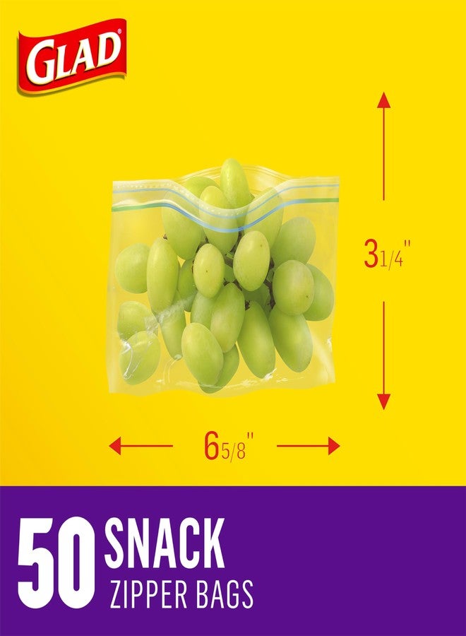 Glad Zipper Food Storage Plastic Bags, Snack, 50 Count (Packaging May Vary) - Image 5
