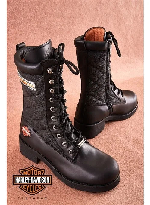 هارلي ديفيدسون Rose Black Leather Women's Boots