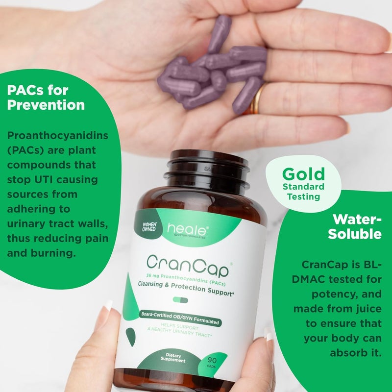 CranCap Cranberry Pills  Urinary Tract Health Cranberry Supplement  36mg of Potent PACs  Non GMO Vegan Gluten Free  by Heale  30 Capsules - Image 3