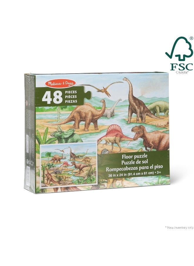 Melissa & Doug Melissa & Doug Dinosaurs Jigsaw Floor Puzzle (48 Pieces)  - Image 1