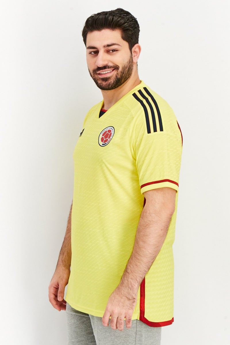 Adidas Men Sportswear Fit Columbia 22 Home Authentic Football Jersey, Yellow/Red/Black  - Image 3