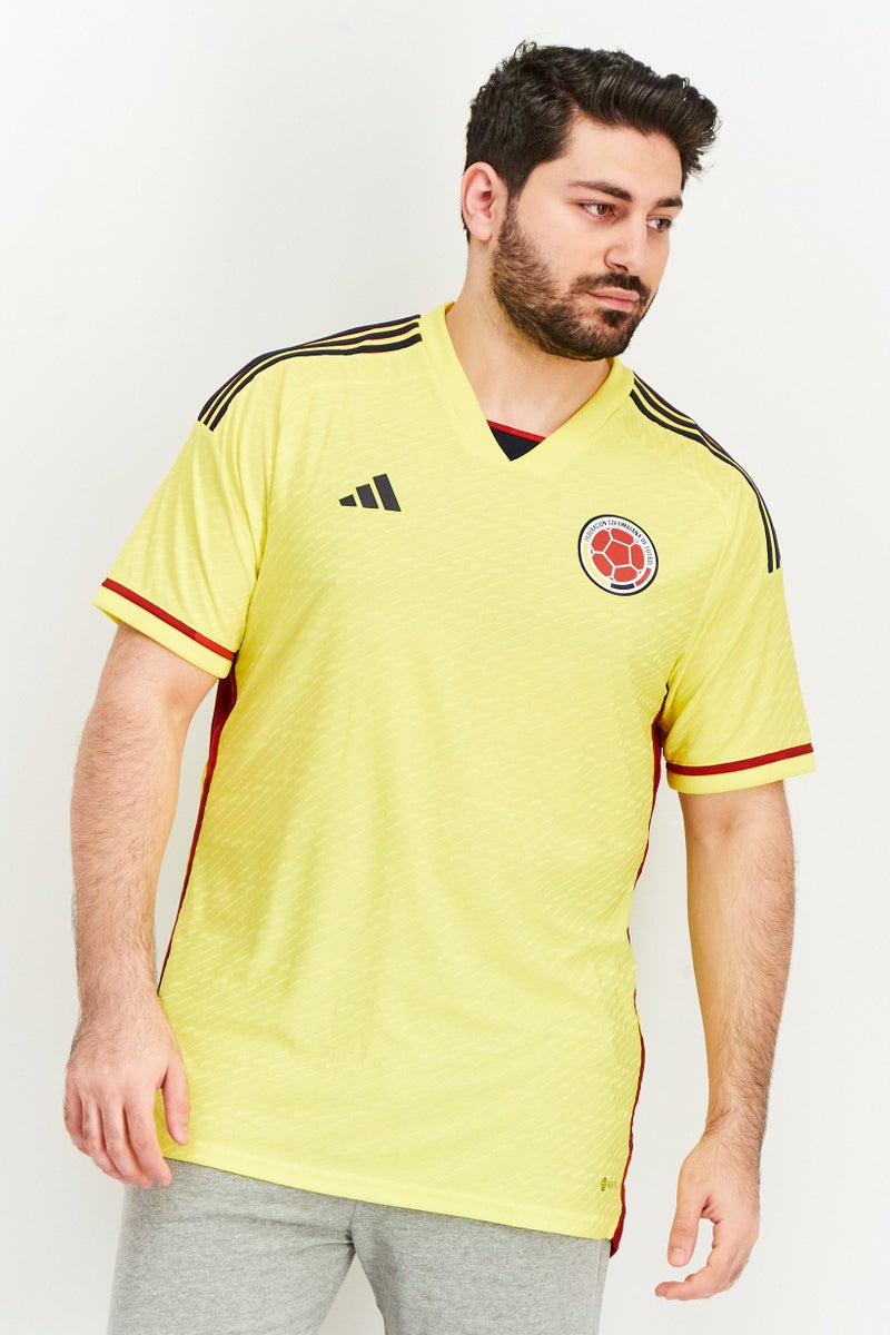 Adidas Men Sportswear Fit Columbia 22 Home Authentic Football Jersey, Yellow/Red/Black  - Image 1