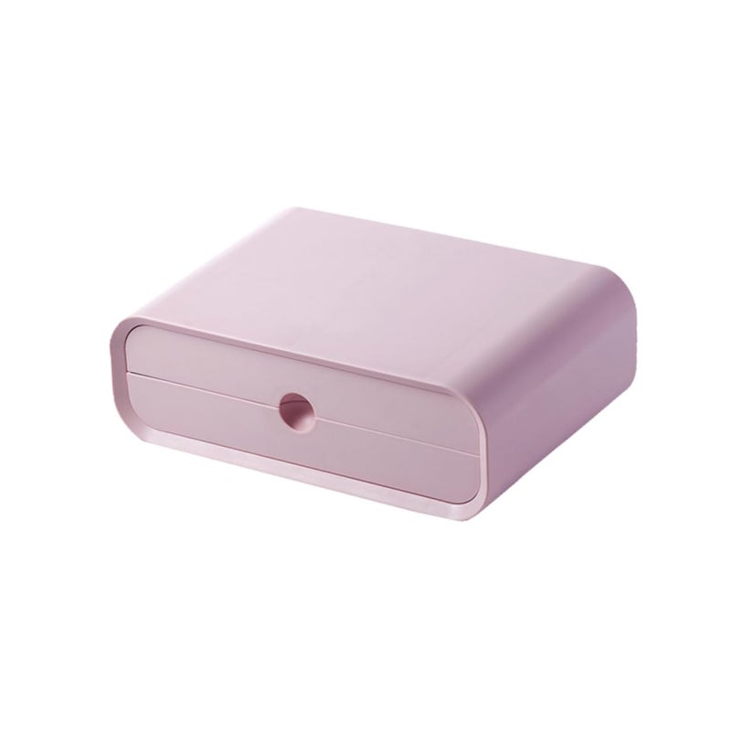 Pink Monitor Stand With Drawer Storage Desktop Organizer For Office And Makeup - Image 2