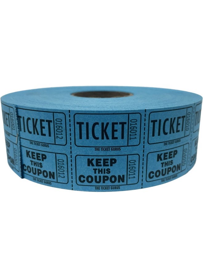 The Ticket Gurus - Ticket Guru-Raffle Tickets - (4 Rolls Of 2000 Double Tickets) 8,000 Total 50/50 Raffle Tickets (Choose Color Combo Below) (Red/Blue/White/Orange) - Image 1