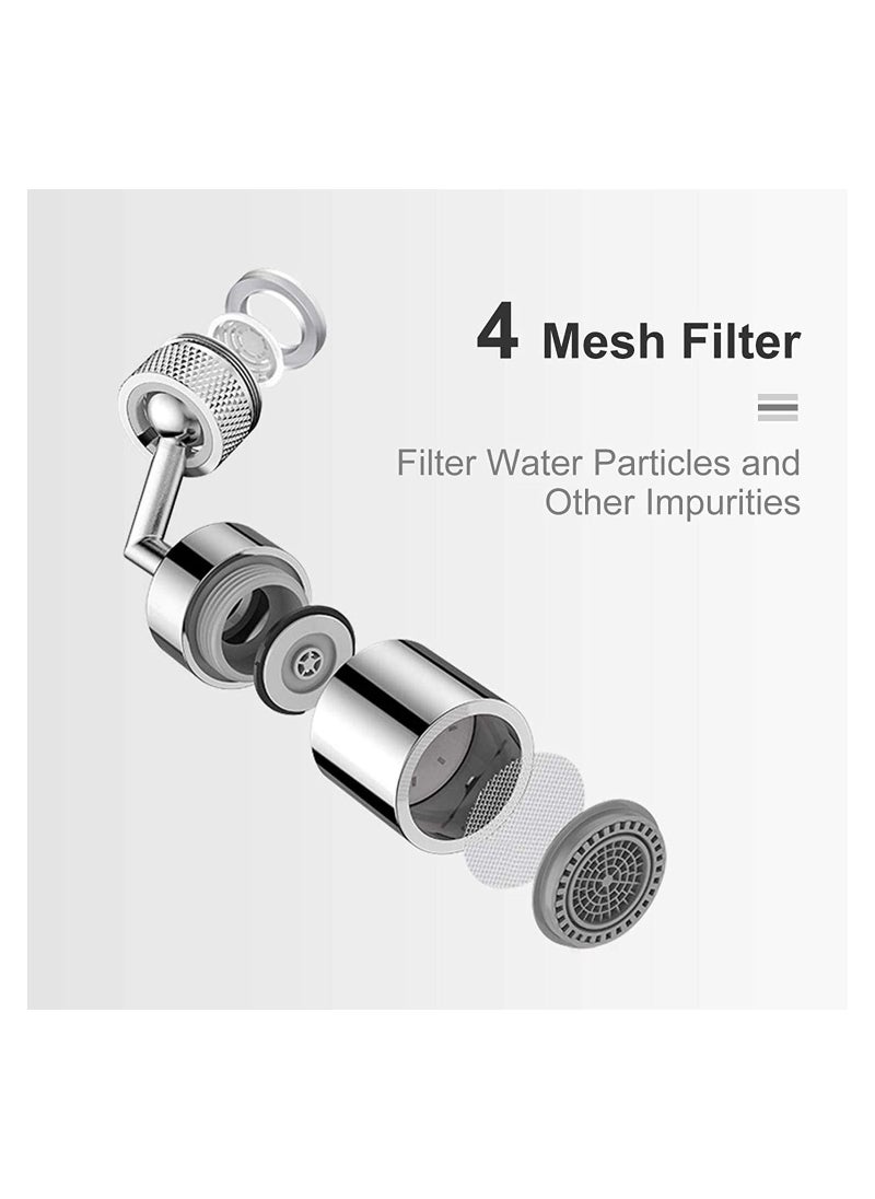 Eworld - 2 Piece Universal Splash Filter Faucet 720 Degree Rotating Moveable Kitchen Tap - Image 1