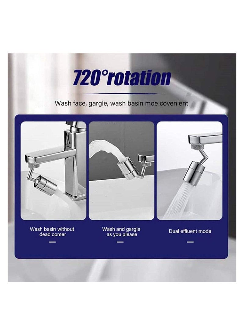 Eworld - 2 Piece Universal Splash Filter Faucet 720 Degree Rotating Moveable Kitchen Tap - Image 1