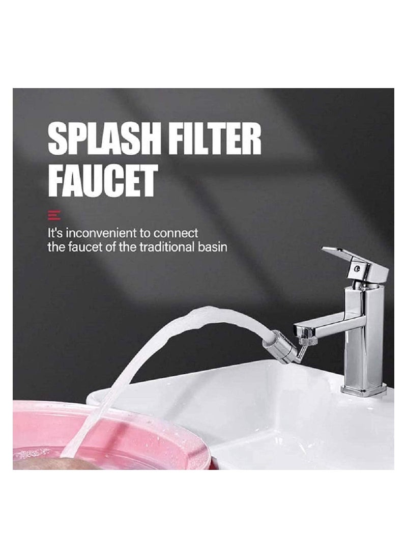 Eworld - 2 Piece Universal Splash Filter Faucet 720 Degree Rotating Moveable Kitchen Tap - Image 1