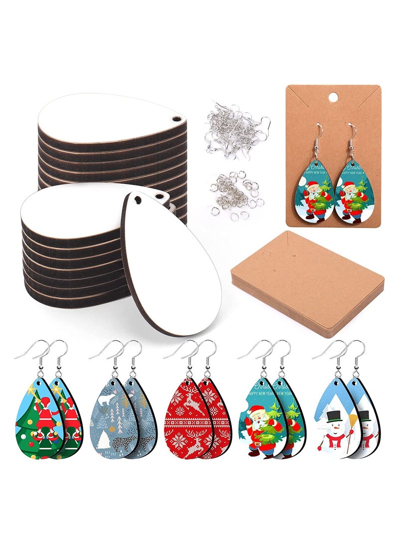 KASTWAVE Sublimation Blanks Products, 90pcs Sublimation Earring Blanks with Earring Hooks and Jump Rings for Women Girls DIY Earring Project Sublimation Accessories DIY Earring Project - Image 1