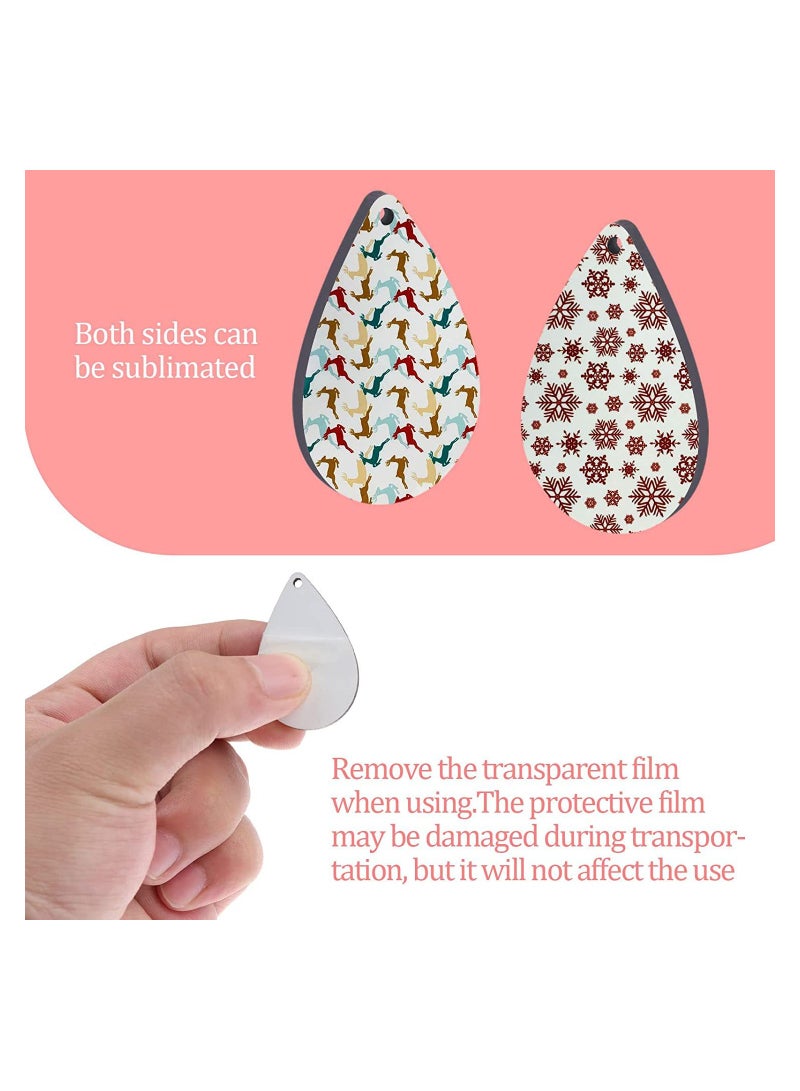 KASTWAVE Sublimation Blanks Products, 90pcs Sublimation Earring Blanks with Earring Hooks and Jump Rings for Women Girls DIY Earring Project Sublimation Accessories DIY Earring Project - Image 3