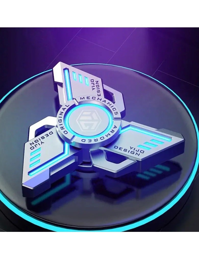 AROAQ Fidget Spinner, Anti Stress EDC Luminous Fidget Spinner, Durable And Portable Alloy Metal Hand Spinner Toy, Elegant Design Stress Anxiety ADHD Relief Fidget Toy For Adults And Kids, (Blue, Standard) - Image 2