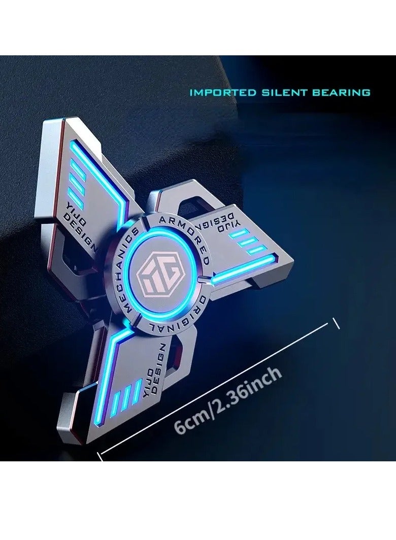 AROAQ Fidget Spinner, Anti Stress EDC Luminous Fidget Spinner, Durable And Portable Alloy Metal Hand Spinner Toy, Elegant Design Stress Anxiety ADHD Relief Fidget Toy For Adults And Kids, (Blue, Standard) - Image 3