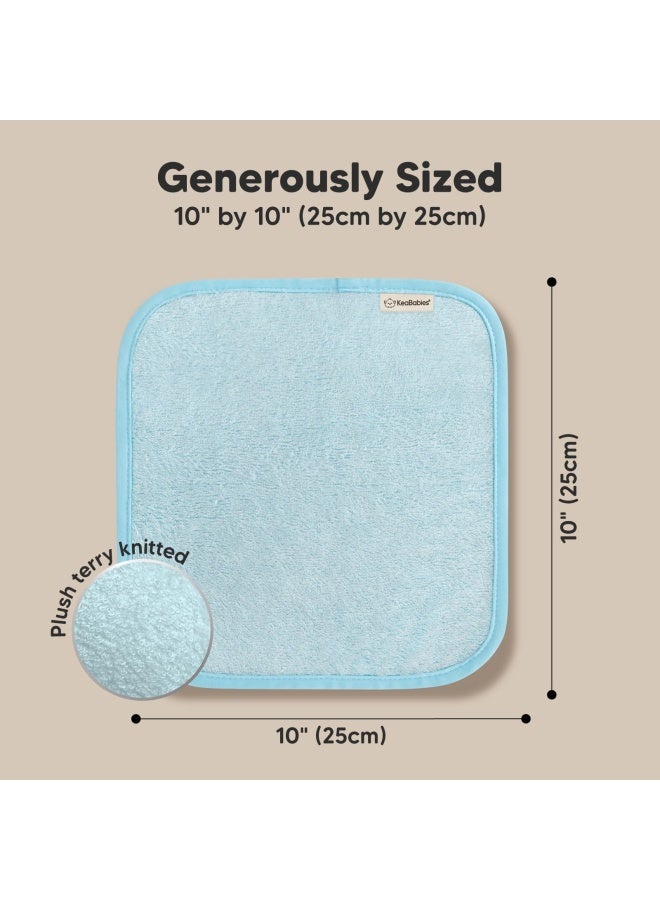 KeaBabies Bravo Blue Baby Washcloth Bamboo Washcloths Towel Soft Organic Baby Washcloth Face Towel For Baby Adult And Infant Baby Towels Bravo Blue - Image 4