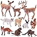 Chalyna 10 Pieces Forest Animals Figures Miniature Woodland Animal Figurines Small Squirrel Beaver Rabbit Deer Family Educational Playset Toys Cake Toppers for Graduation Gift Birthday Party Supplies - Image 3